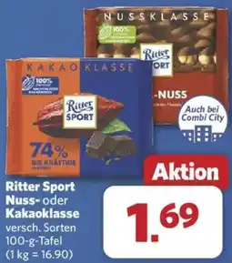 Combi Ritter Sport Nuss- oder Kakaoklasse Angebot