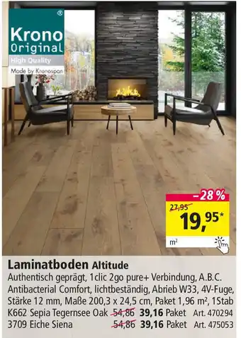 Holz Possling Krono Original Laminatboden Altitude Angebot