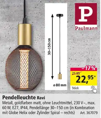 Holz Possling Paulmann Pendelleuchte Ravi Angebot