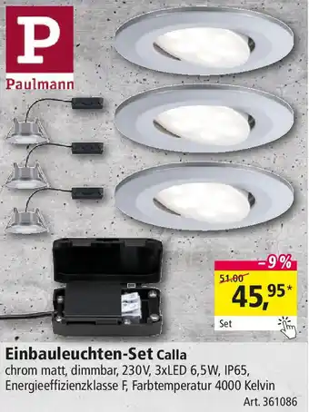 Holz Possling Paulmann Einbauleuchten-Set Calla Angebot