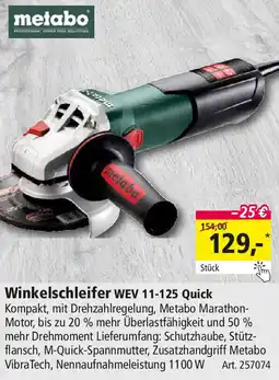 Holz Possling Metabo Winkelschleifer WEV 11-125 Quick Angebot