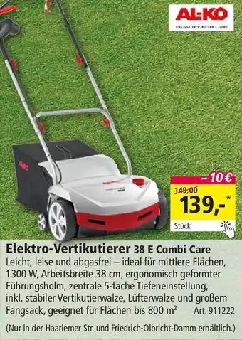 Holz Possling AL-KO Elektro-Vertikutierer 38 E Combi Care Angebot