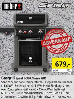 Holz Possling Weber Gasgrill Spirit E-330 Classic GBS Angebot