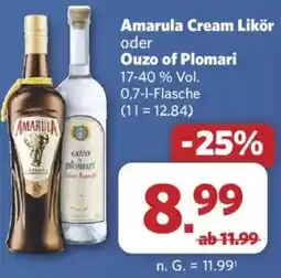 Combi Amarula Cream Likör oder Ouzo of Plomari Angebot