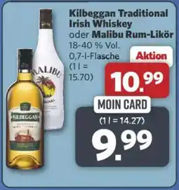 Combi Kilbeggan Traditional Irish Whiskey oder Malibu Rum-Likör Angebot