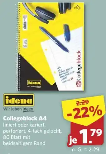 Combi Idena Collegeblock A4 Angebot