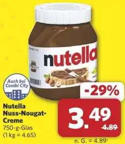 Combi Nutella Nuss-Nougat Creme Angebot