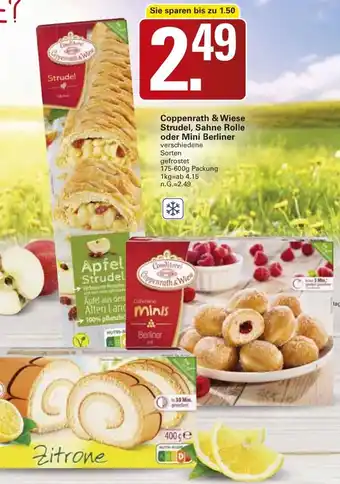 WEZ Coppenrath & Wiese Strudel, Sahne Rolle oder Mini Berliner Angebot