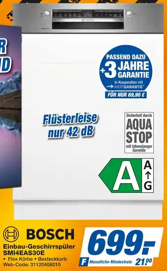 expert Techno Land BOSCH Einbau-Geschirrspüler SMI4EAS30E Angebot