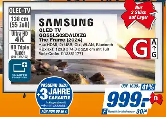 expert Techno Land SAMSUNG QLED TV GQ55LS03DAUXZG The Frame (2024) Angebot