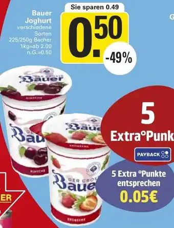 WEZ Bauer Joghurt Angebot