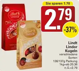 WEZ Lindt Lindor Kugeln Angebot