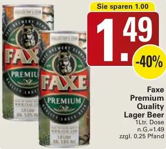 WEZ Faxe Premium Quality Lager Beer Angebot