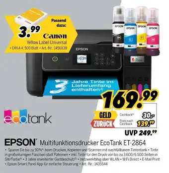 MEDIMAX EPSON Multifunktionsdrucker EcoTank ET-2864 Angebot