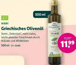 Biomarkt MANI Griechisches Olivenöl Angebot