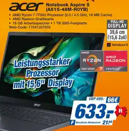 expert Techno Land acer Notebook Aspire 5 (A515-48M-ROYB) Angebot