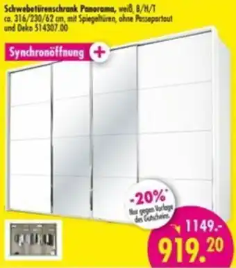 Möbel Boss Schwebetürenschrank Panorama Angebot