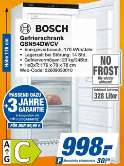 expert Techno Land BOSCH Gefrierschrank GSN54DWCV Angebot