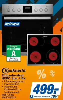 expert Techno Land Bauknecht Einbauherdset HEKO Star 4 EX Angebot