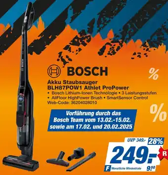 expert Techno Land BOSCH Akku Staubsauger BLH87POW1 Athlet ProPower Angebot