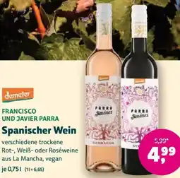 Biomarkt demeter FRANCISCO UND JAVIER PARRA Spanischer Wein Angebot