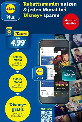 Lidl Disney+ Angebot