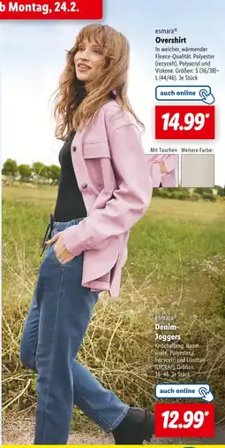 Lidl Esmara overshirt oder denim-joggers Angebot