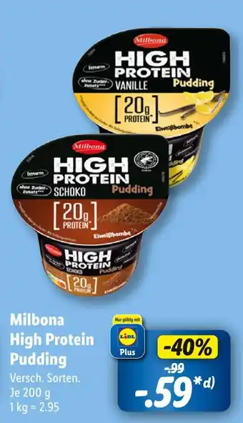 Lidl Milbona high protein pudding Angebot