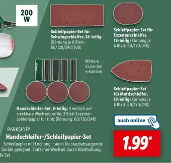 Lidl Parkside handschleifer-/schleifpapier-set Angebot