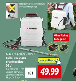 Lidl Parkside performance akku-rucksack-drucksprüher 20 v Angebot