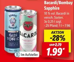 Lidl Bacardi/bombay sapphire Angebot