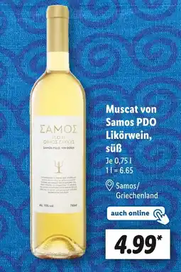 Lidl Samos muscat von samos pdo likörwein, süß Angebot