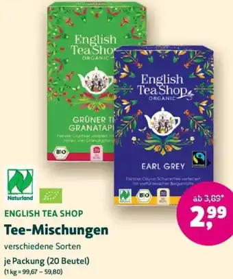 Biomarkt ENGLISH TEA SHOP Tee-Mischungen Angebot