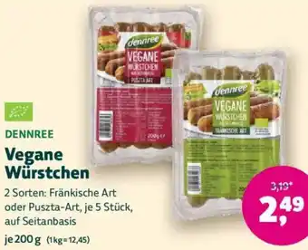 Biomarkt DENNREE Vegane Würstchen Angebot