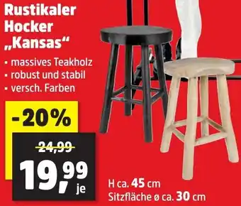 Thomas Philipps Rustikaler Hocker ,,Kansas" Angebot