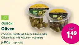 Biomarkt GUSTONI Oliven Angebot