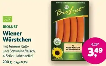 Biomarkt BIOLUST Wiener Würstchen Angebot