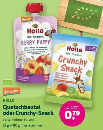 Biomarkt demeter HOLLE Quetschbeutel oder Crunchy-Snack Angebot