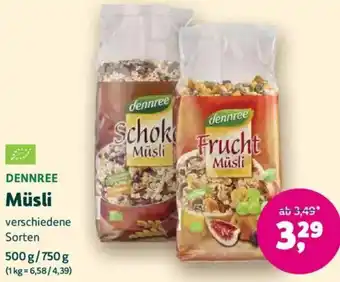 Biomarkt DENNREE Müsli Angebot