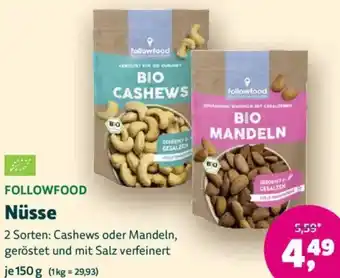 Biomarkt FOLLOWFOOD Nüsse Angebot