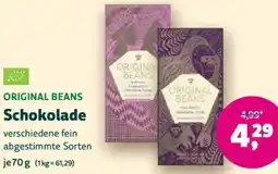 Biomarkt ORIGINAL BEANS Schokolade Angebot