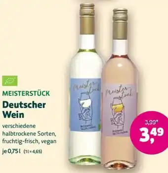 Biomarkt MEISTERSTÜCK Deutscher Wein Angebot