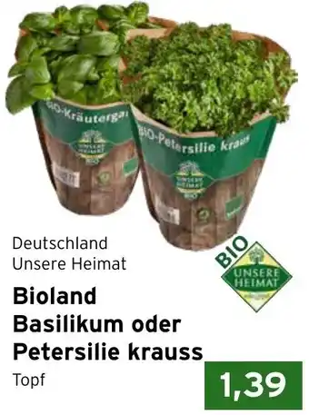 CAP Markt Bioland Basilikum oder Petersilie krauss Angebot