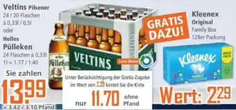 Klaas und Kock Veltins Pilsener oder Helles Pülleken Angebot