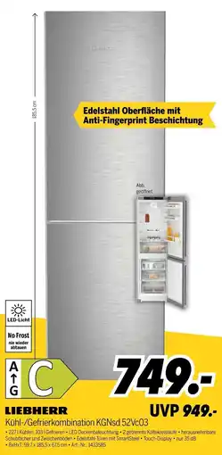 MEDIMAX LIEBHERR Kühl-/Gefrierkombination KGNsd 52Vc03 Angebot