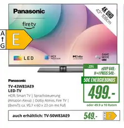 Hirsch und Ille Panasonic LED-TV TV-43W83AE9 Angebot