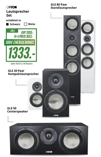 Hirsch und Ille CANTON Lautsprecher Set Angebot