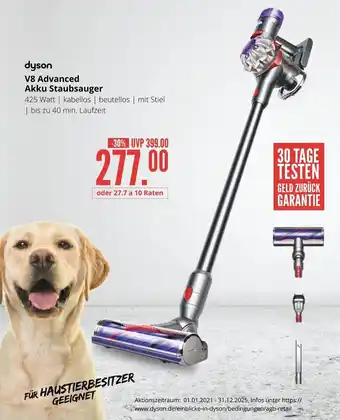 Hirsch und Ille dyson Akku Staubsauger V8 Advanced Angebot