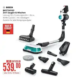 Hirsch und Ille BOSCH 2in1 Saugen & Wischen BKS71HYG3 Angebot