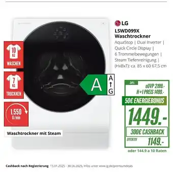 Hirsch und Ille LG LSWD099X Waschtrockner Angebot